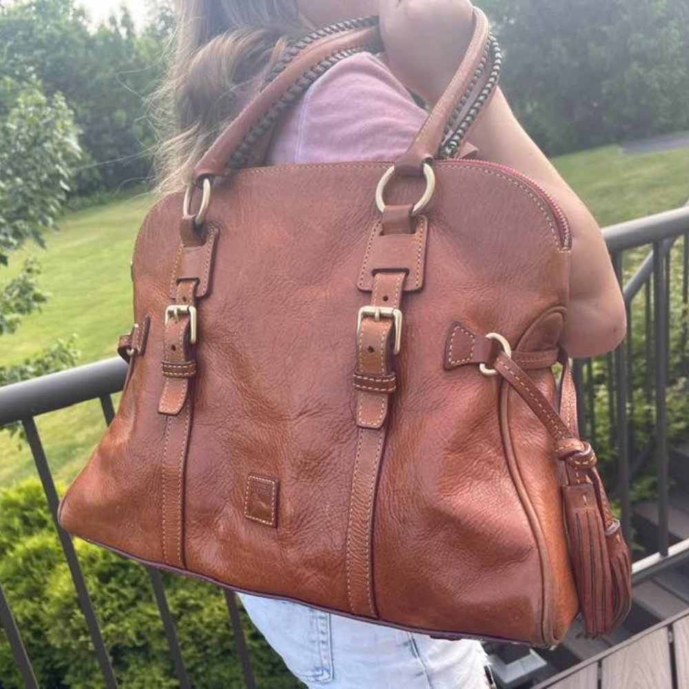 Dooney and Bourke Florentine Domed Buckle Satchel - Natural - Picture 11 of 16